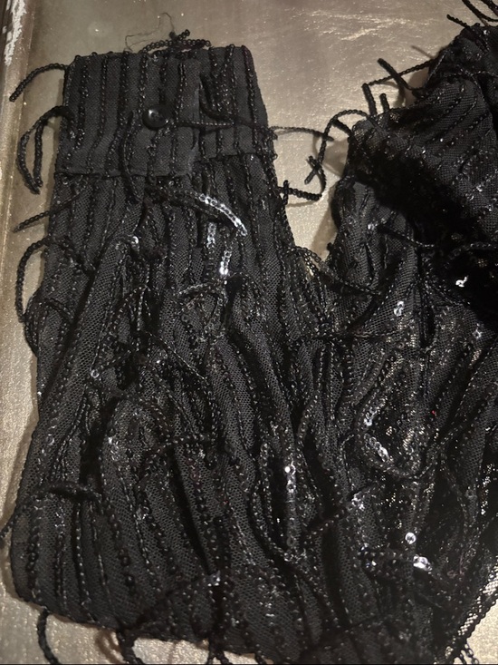 Moa Moa Black Fringe Sequin Button-Front Blazer - Picture 6 of 7